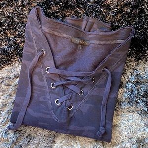 Camo Tie Top Sweater